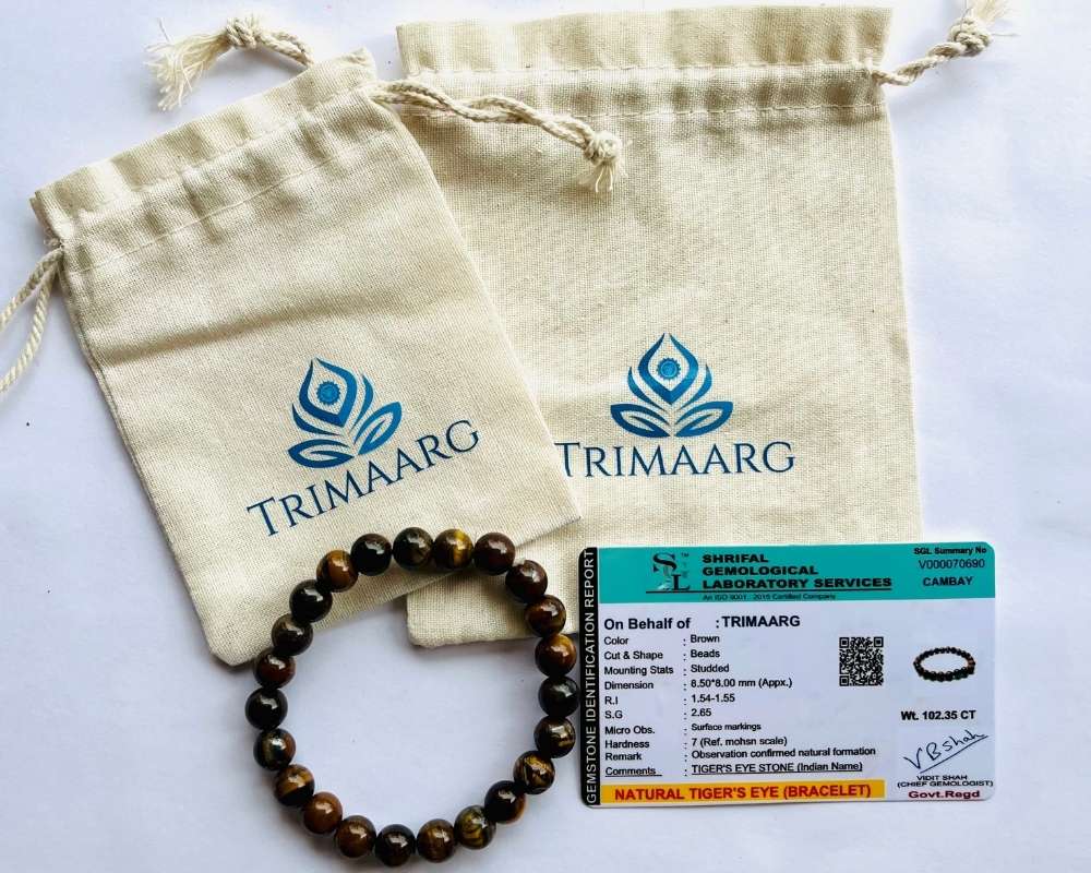 3 Tiger Eye Natural Stone Bracelet - Image 1