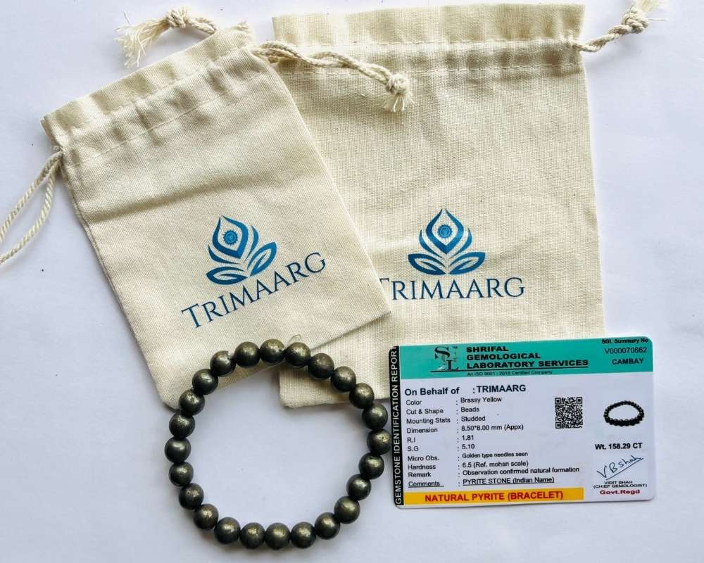 3 Pyrite Natural Stone Bracelet - Image 1